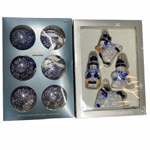 Blue Themed Christmas Holiday Ornaments